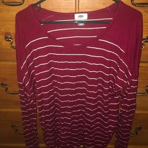 🧥Maroon Stripped Long Sleeve Old Navy